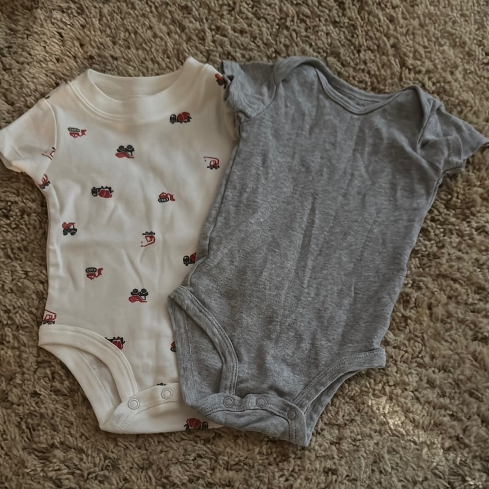 Carter's White and Gray Baby One Pieces